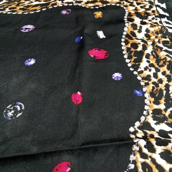 Precious Gems Animal Print Square Scarf 24" - Picture 3 of 8
